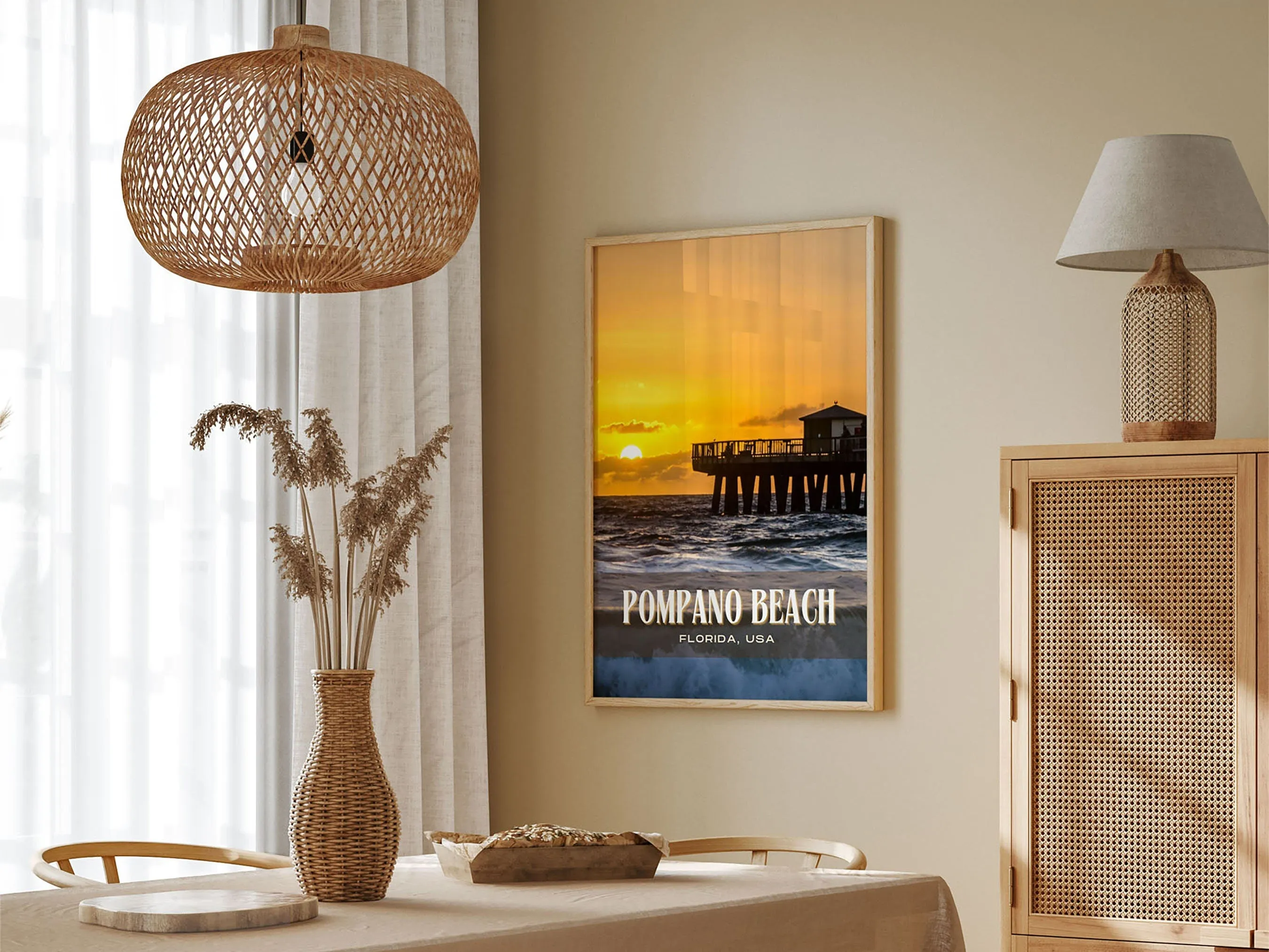 Pompano Beach Retro Wall Art, Florida, USA