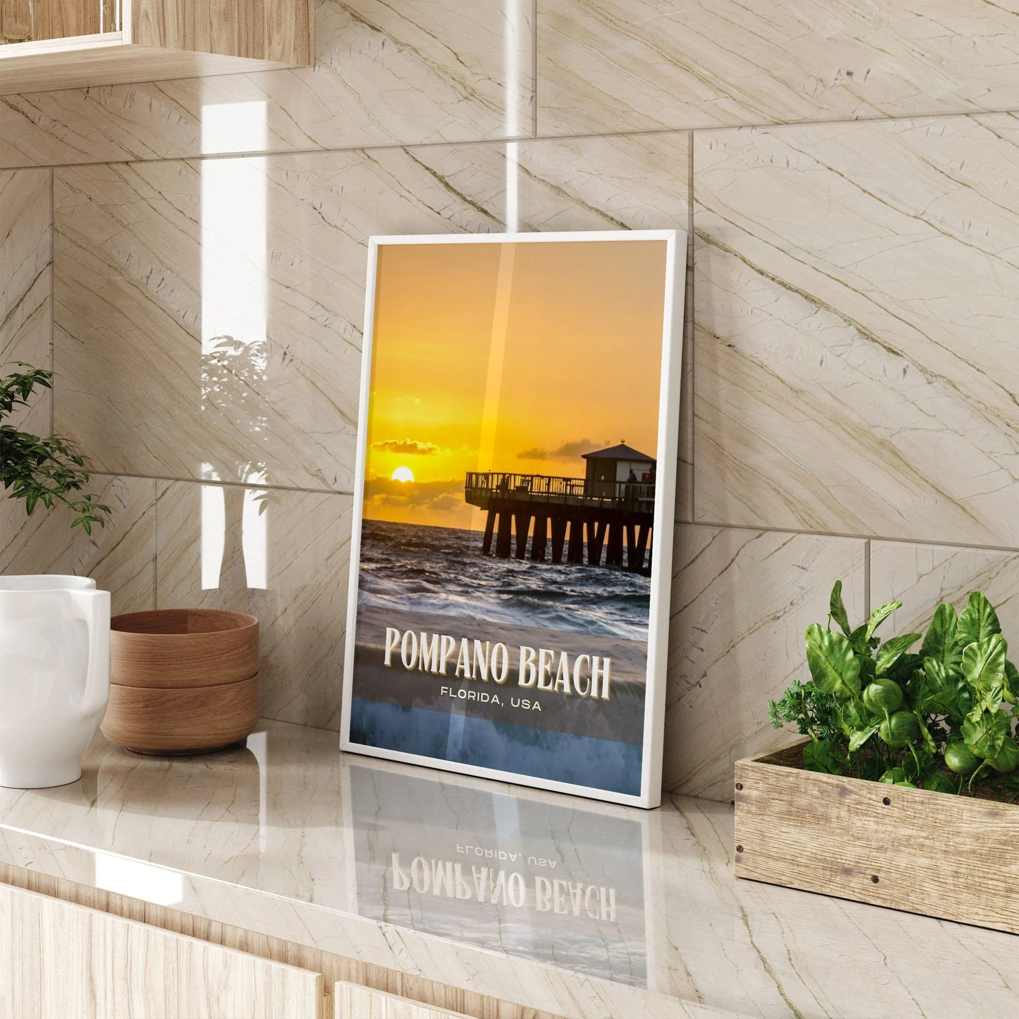 Pompano Beach Retro Wall Art, Florida, USA