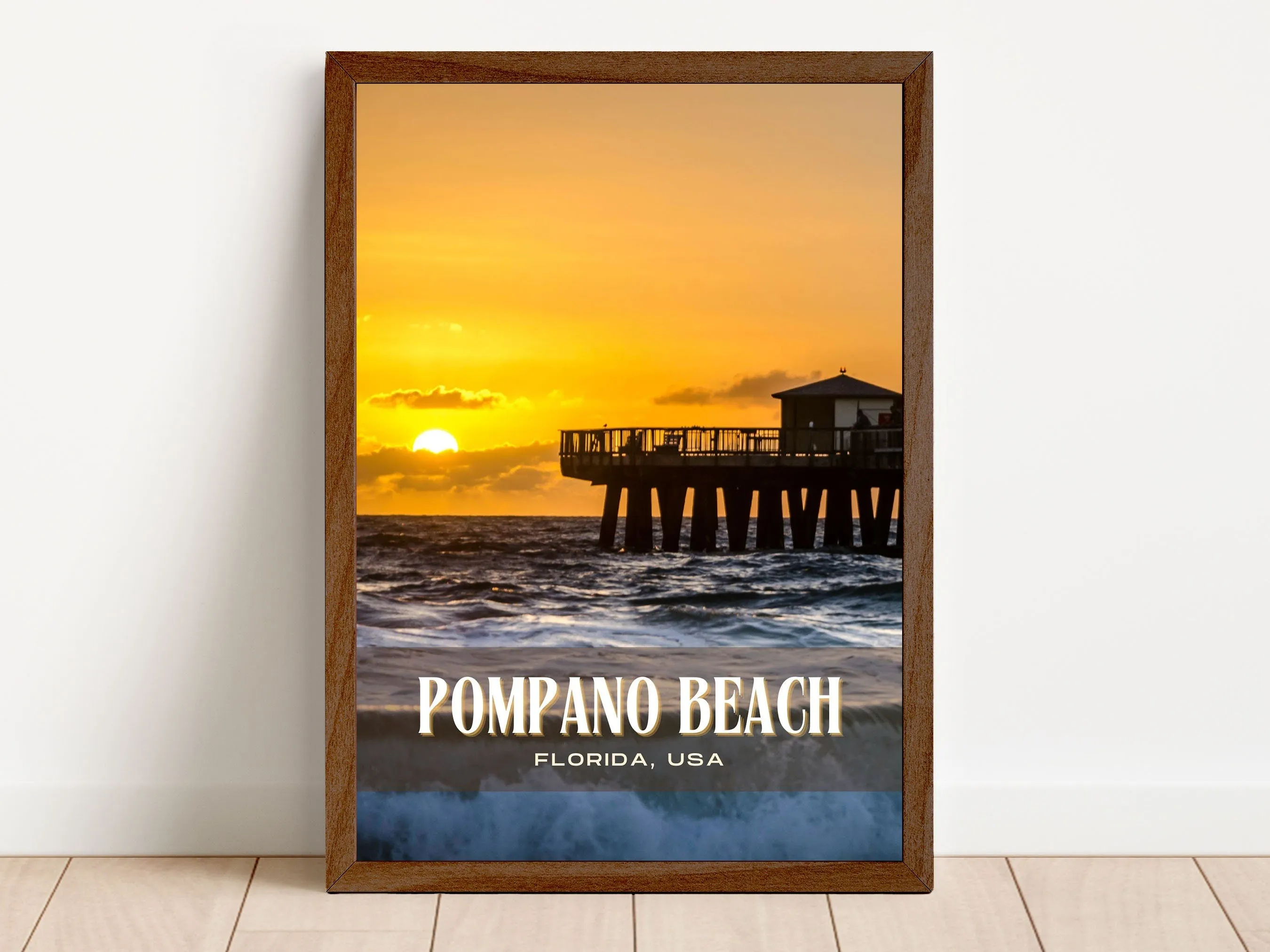 Pompano Beach Retro Wall Art, Florida, USA