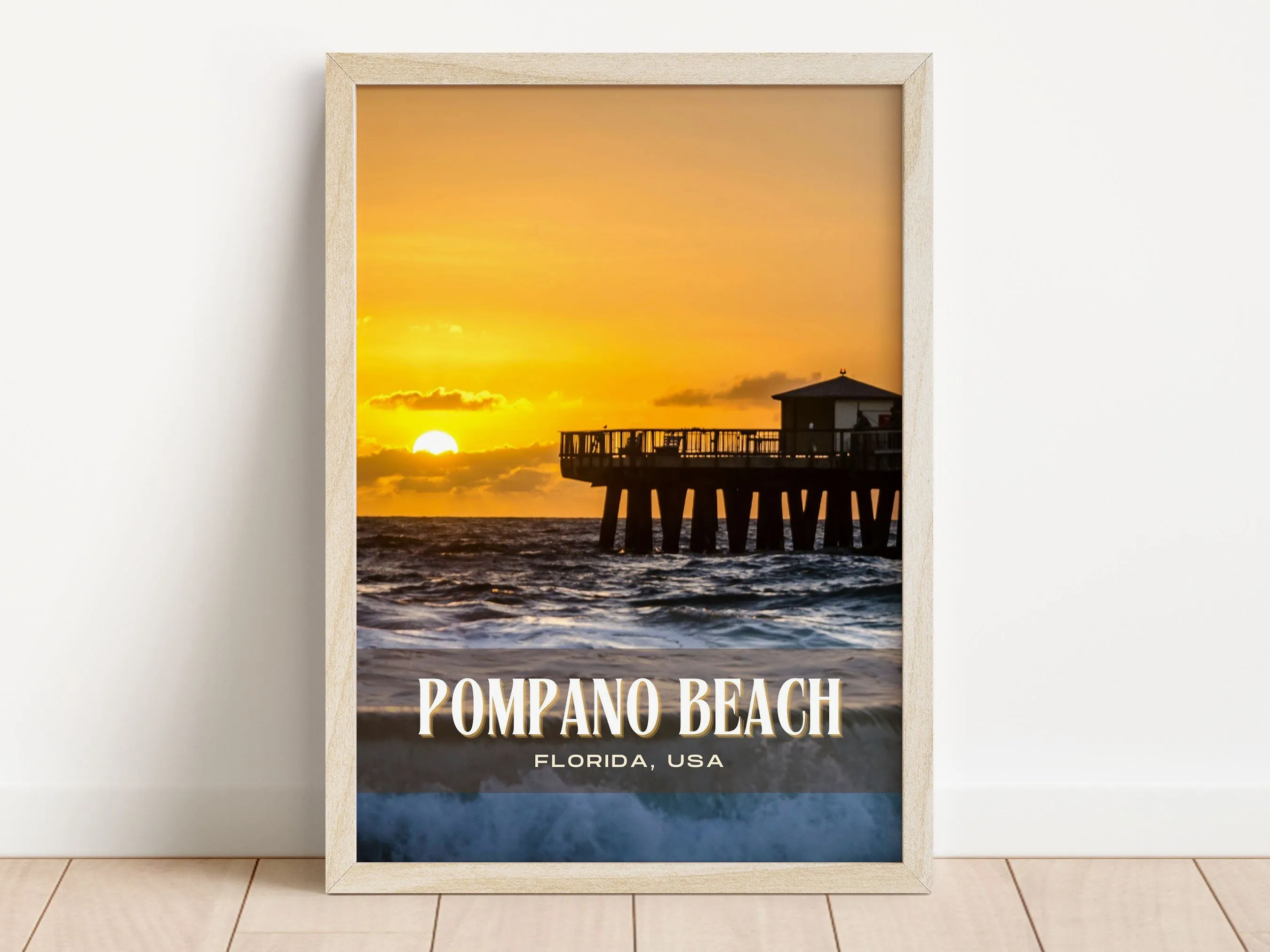 Pompano Beach Retro Wall Art, Florida, USA