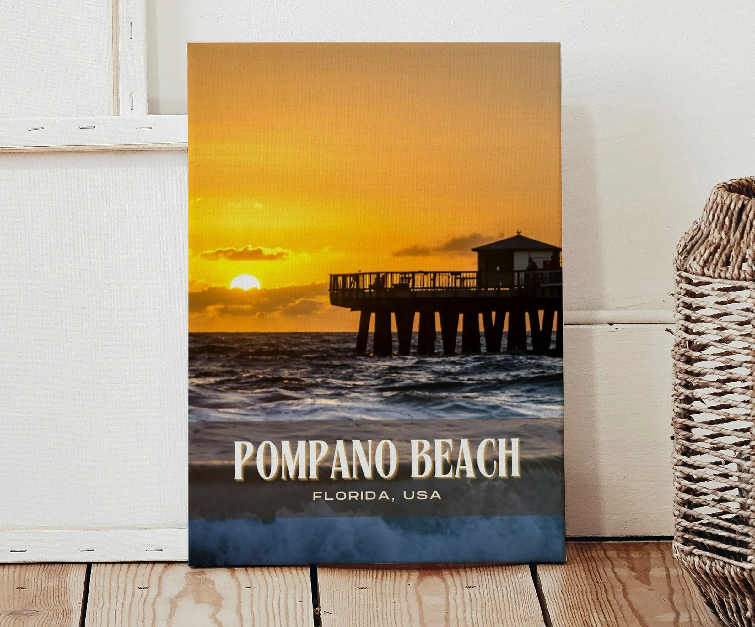Pompano Beach Retro Wall Art, Florida, USA