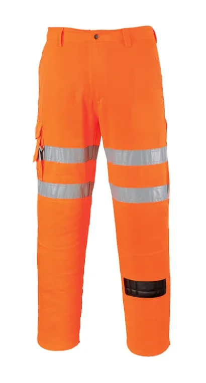 Portwest Rail Gort 3279 Hi Vis Combat trousers RIS Kneepad Pockets - RT46