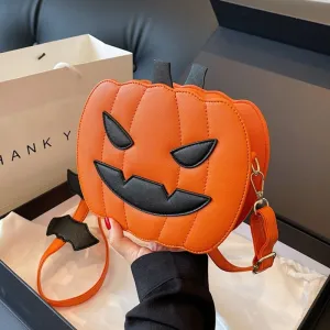 Pumpkin Patchwork Shoulder Bag for Unisex