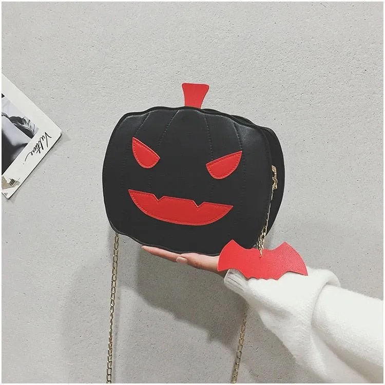 Pumpkin Patchwork Shoulder Bag for Unisex