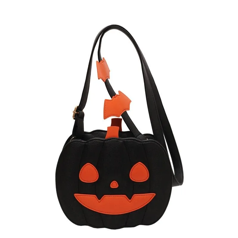 Pumpkin Patchwork Shoulder Bag for Unisex