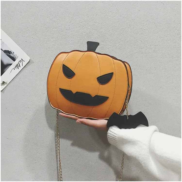 Pumpkin Patchwork Shoulder Bag for Unisex