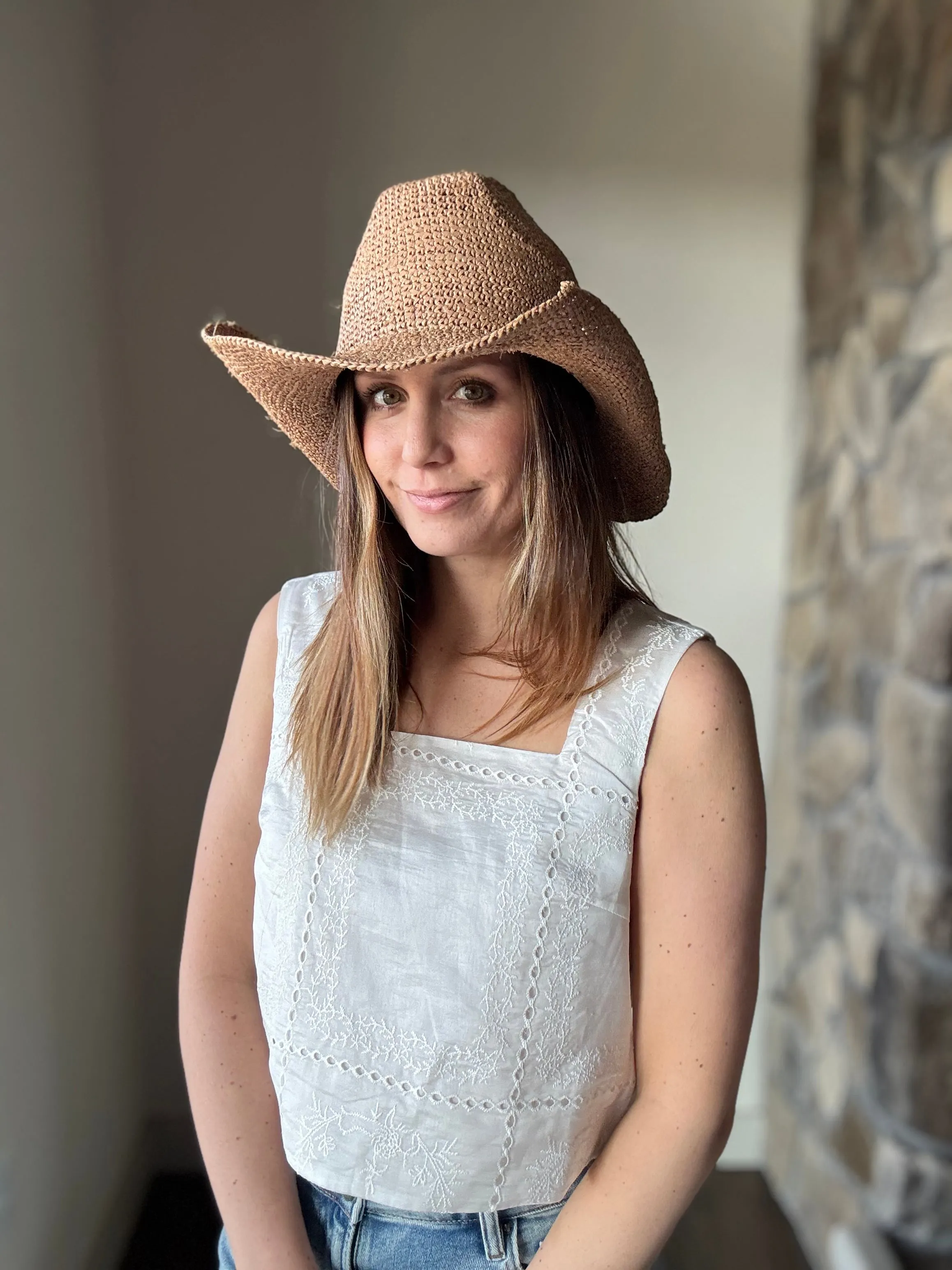 raffia packable hat