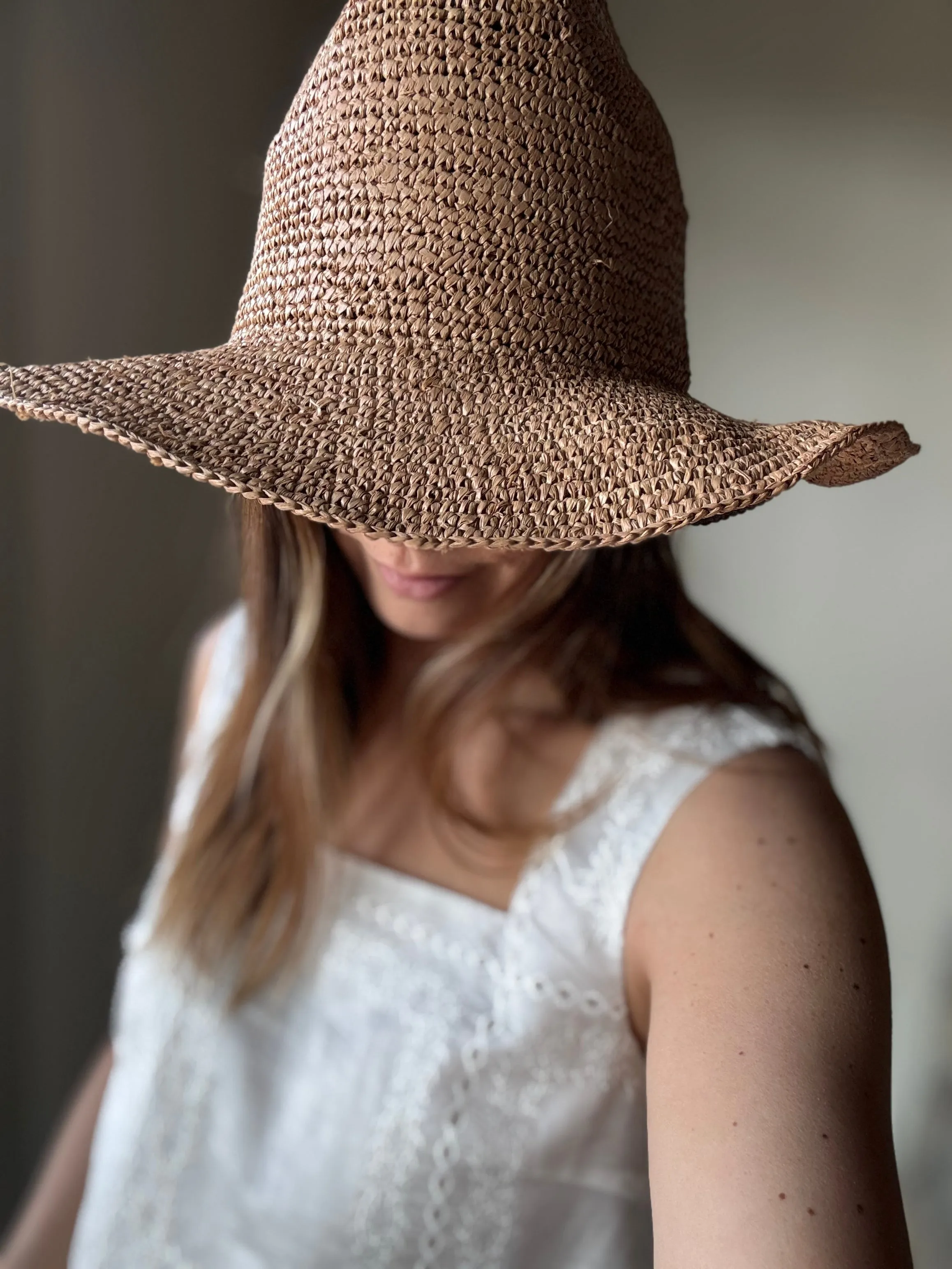 raffia packable hat
