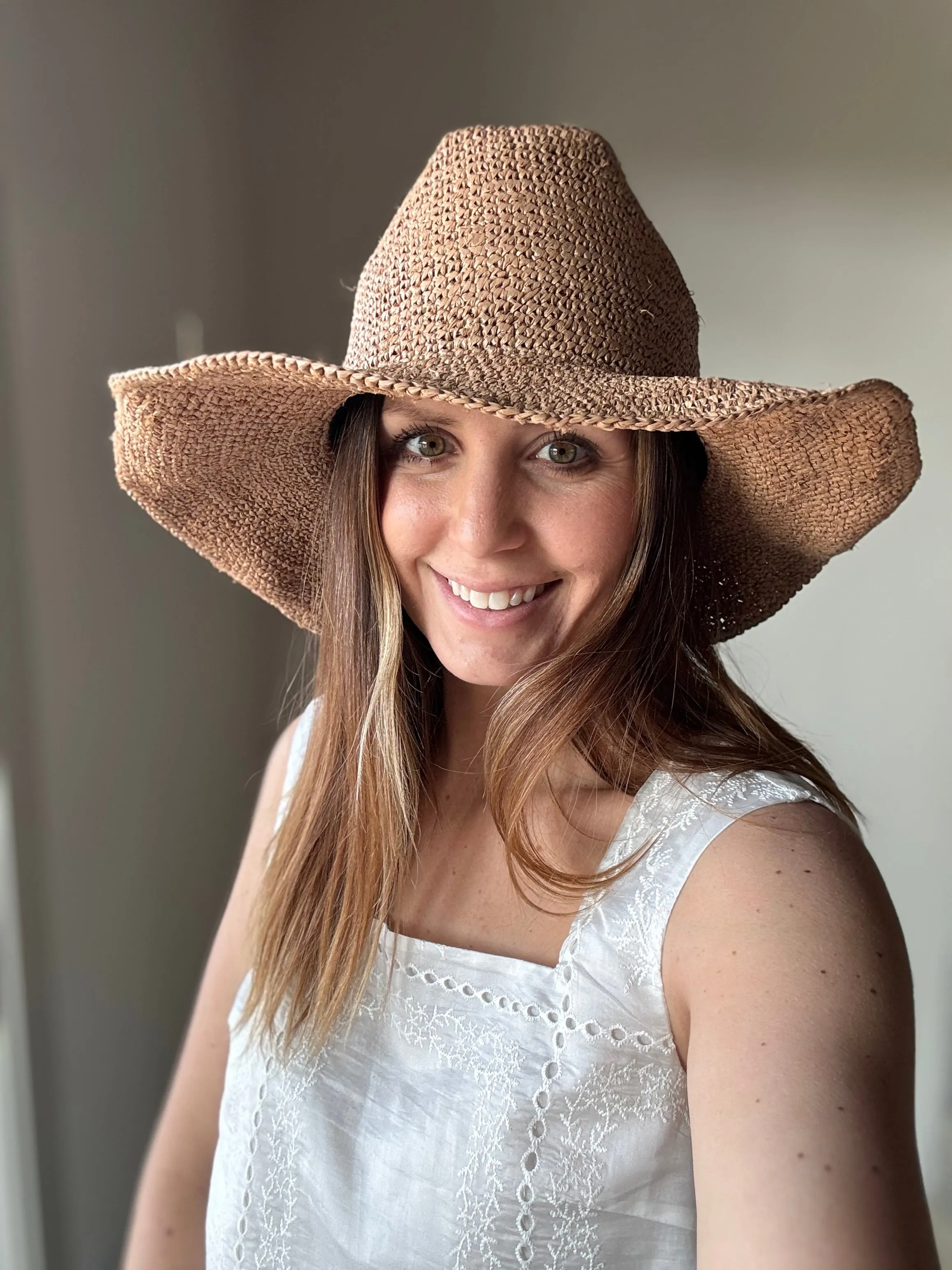 raffia packable hat