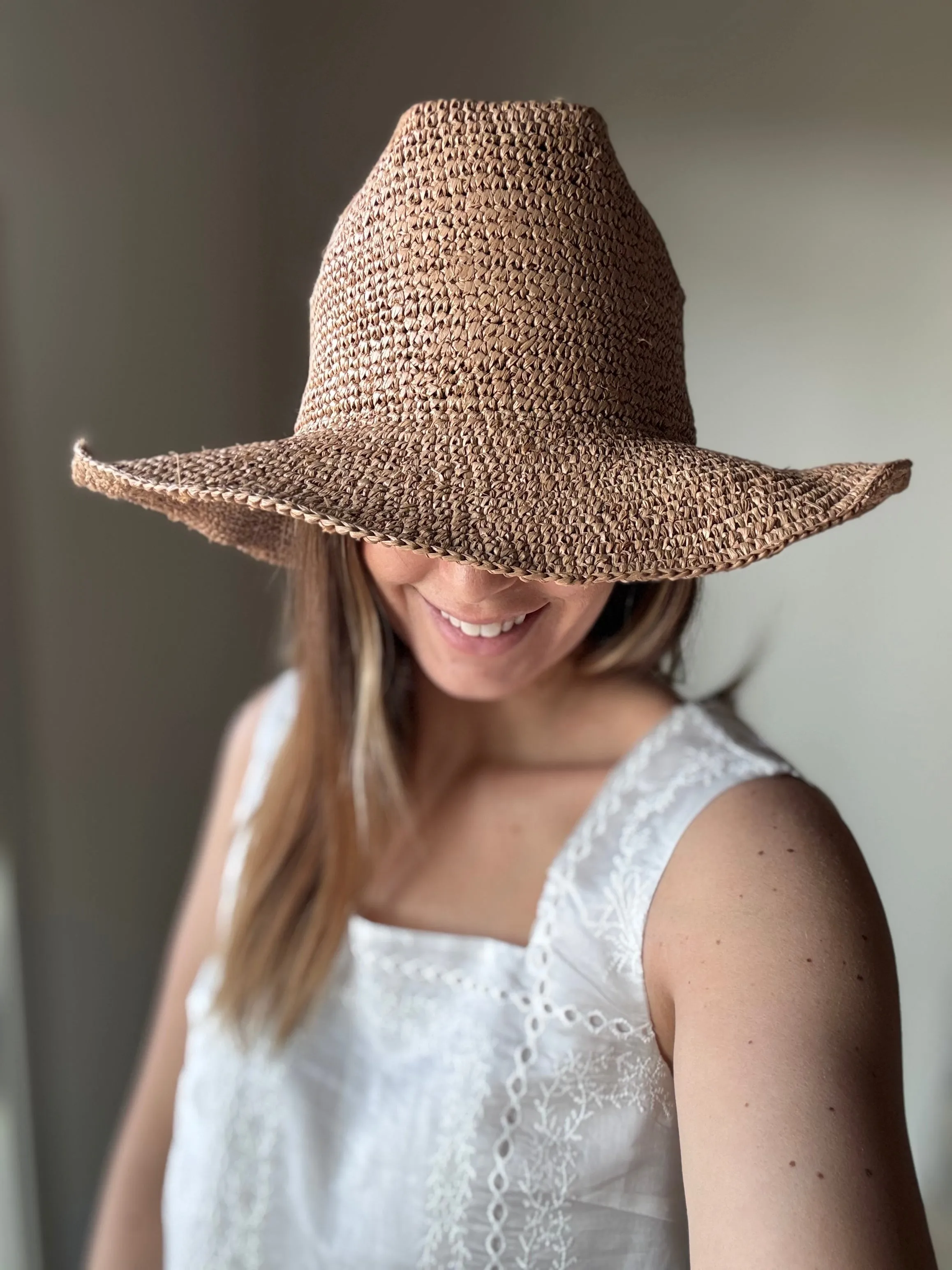 raffia packable hat