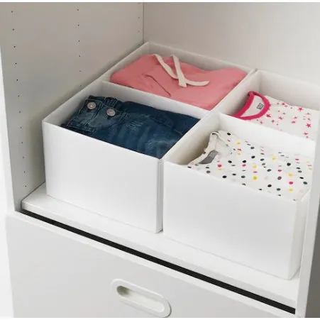 RASSLA - Box with compartments white 25x41x9 cm