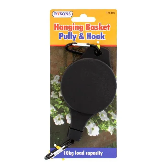 Retractable Hanging Basket Pulley with Carabiner Hooks