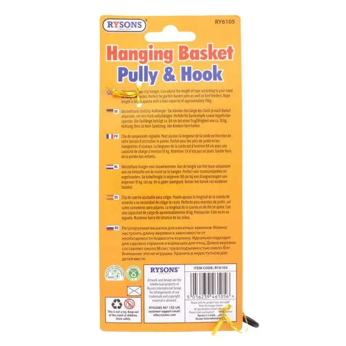 Retractable Hanging Basket Pulley with Carabiner Hooks