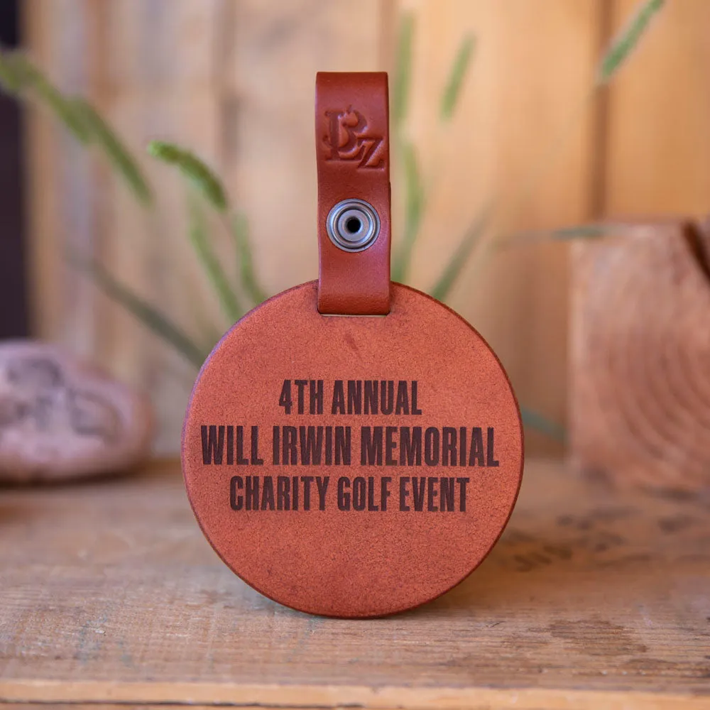 Round Leather Golf Bag Tag