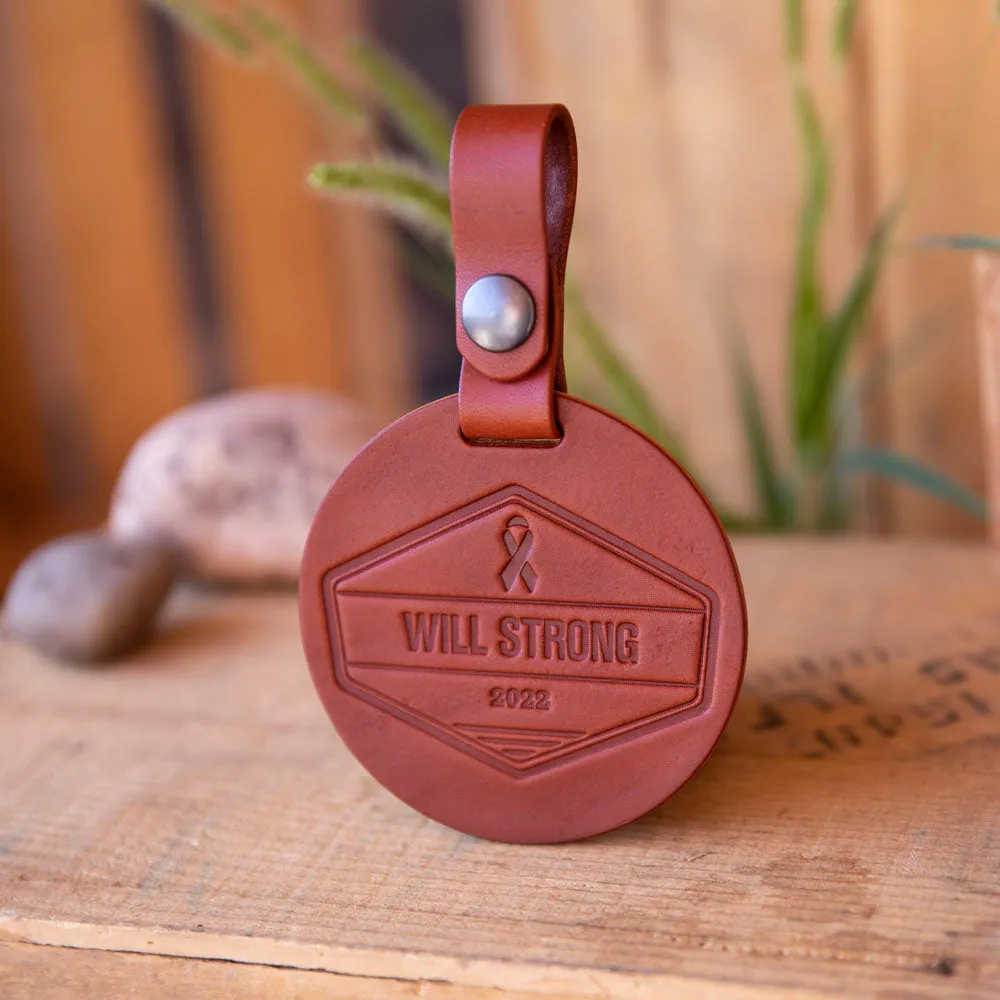 Round Leather Golf Bag Tag