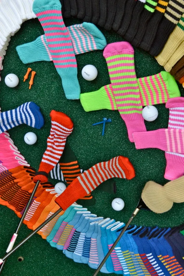 Ruby Pink and Black Club Sock Golf Headcover