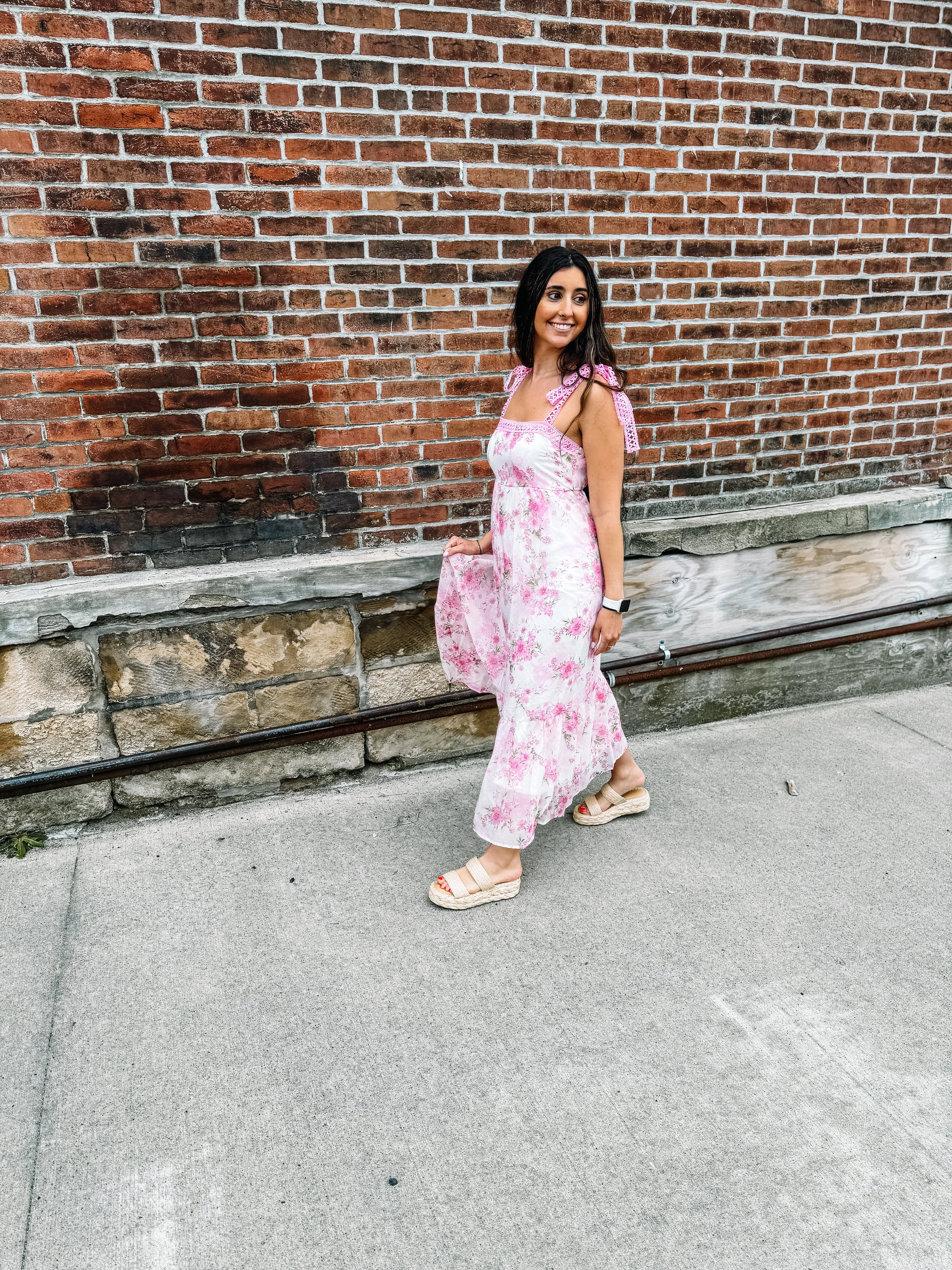 Sadie- FLORAL CROCHET LACE STRAP MAXI DRESS