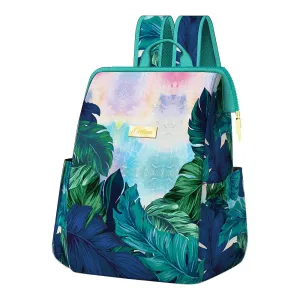 Secret Land Wine Cooler Backpack with Tropical Leaf Design