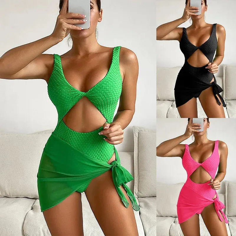Selena cut out one piece swimsuit
