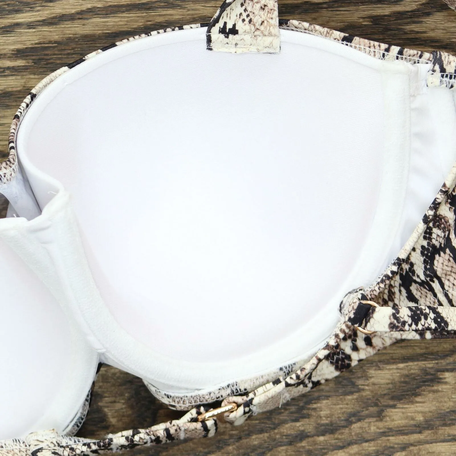 Shade & Shore Women's Snake Light Lift Square Neck Bralette Bikini Top