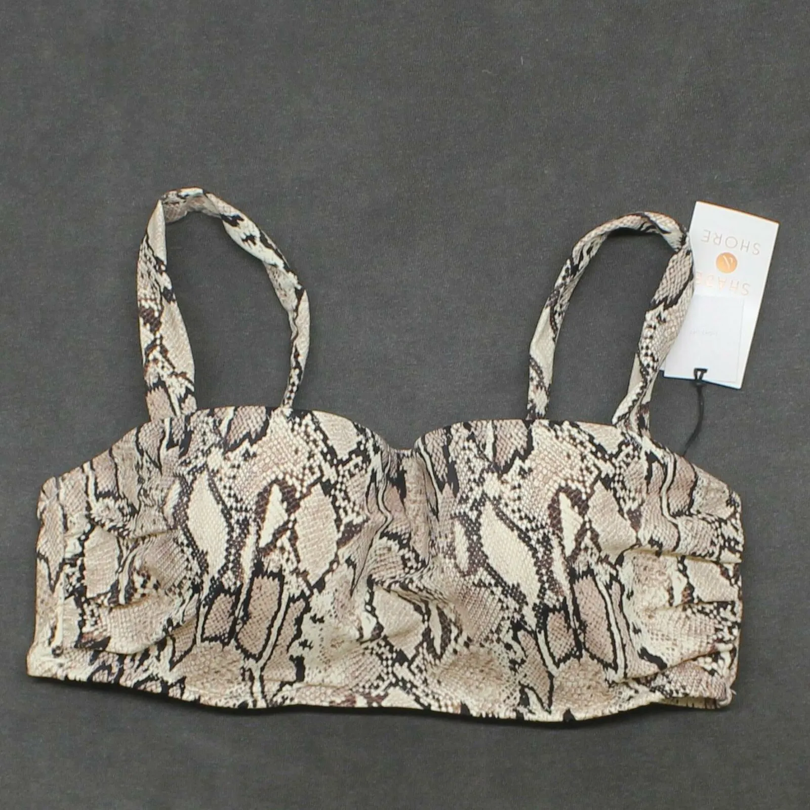 Shade & Shore Women's Snake Light Lift Square Neck Bralette Bikini Top