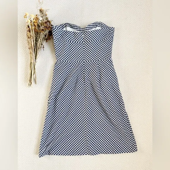 Shoshanna Strapless Gingham Plaid Dress Size 6