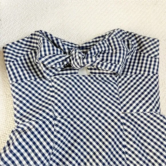 Shoshanna Strapless Gingham Plaid Dress Size 6