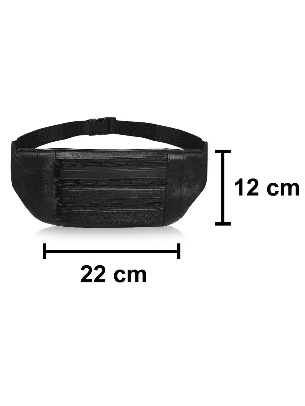Slim Travel and Holiday Waist Pouch - Real Leather Money Belt Bum Bag
