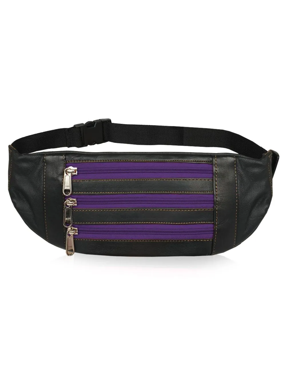 Slim Travel and Holiday Waist Pouch - Real Leather Money Belt Bum Bag