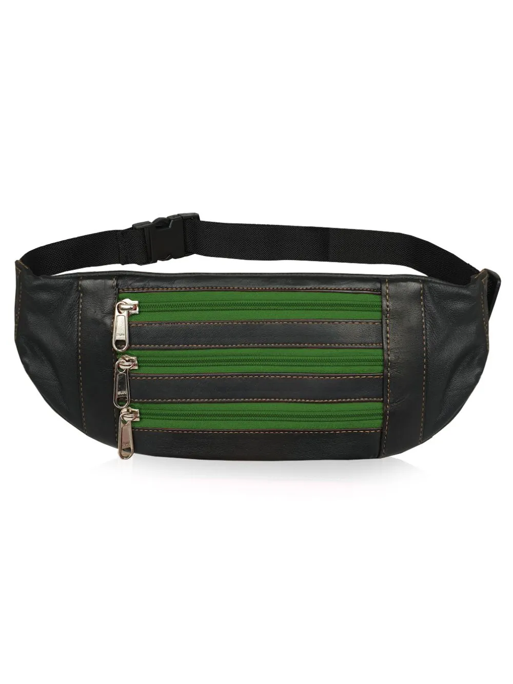 Slim Travel and Holiday Waist Pouch - Real Leather Money Belt Bum Bag
