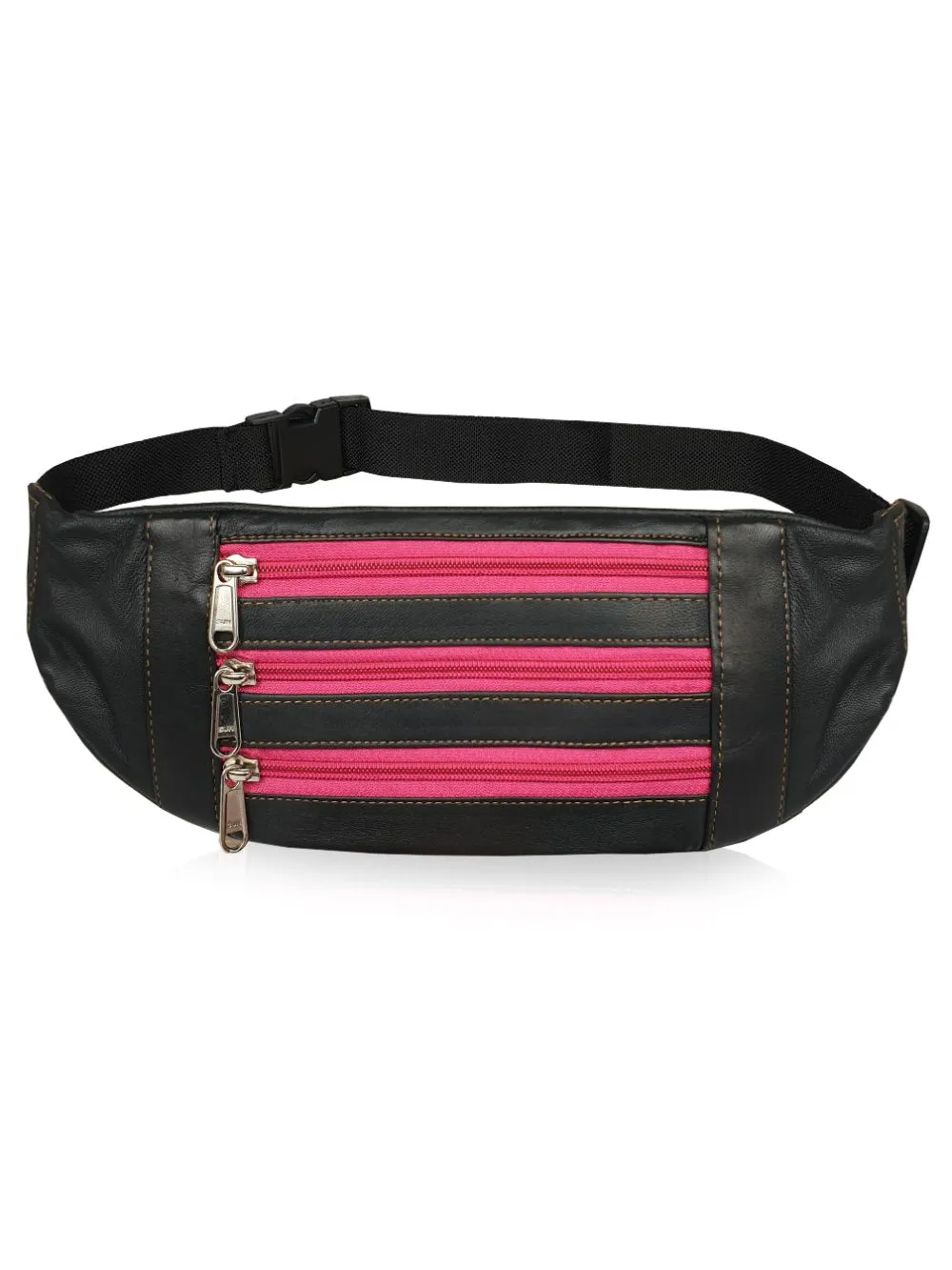 Slim Travel and Holiday Waist Pouch - Real Leather Money Belt Bum Bag