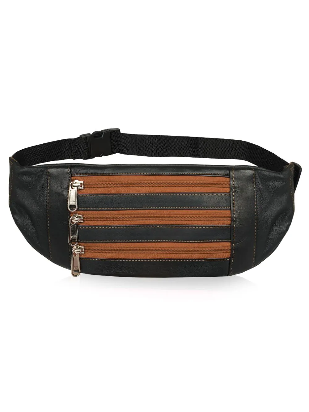 Slim Travel and Holiday Waist Pouch - Real Leather Money Belt Bum Bag