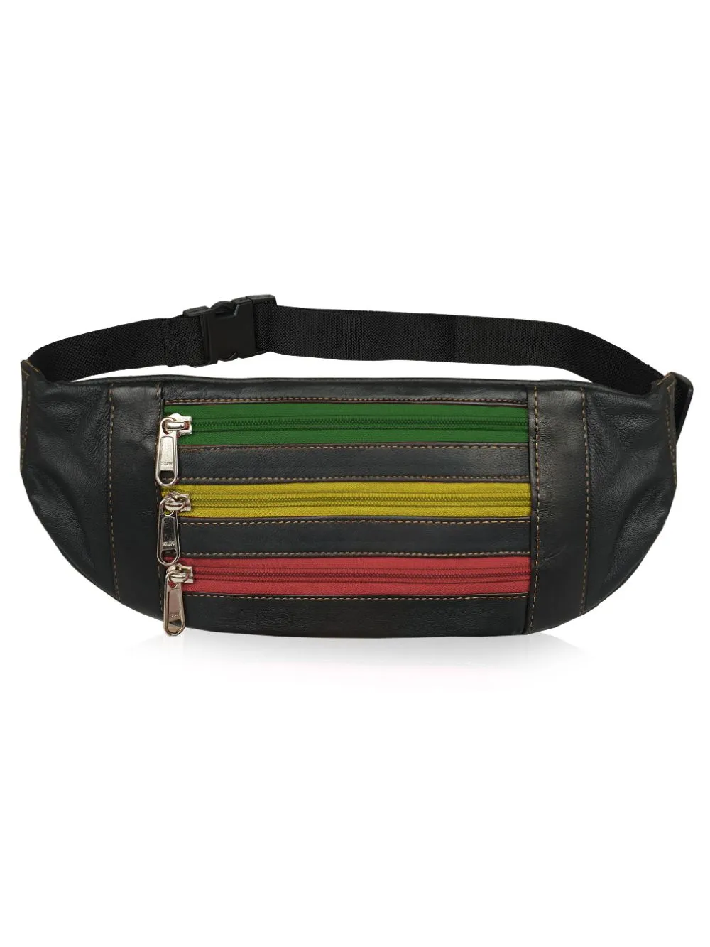 Slim Travel and Holiday Waist Pouch - Real Leather Money Belt Bum Bag