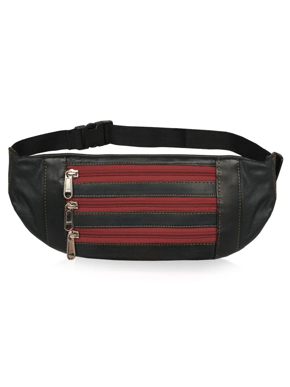 Slim Travel and Holiday Waist Pouch - Real Leather Money Belt Bum Bag