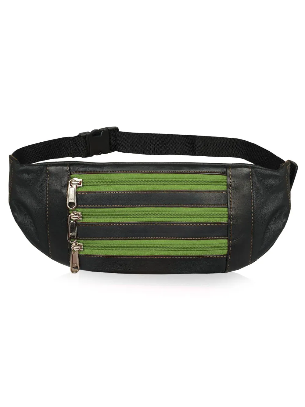 Slim Travel and Holiday Waist Pouch - Real Leather Money Belt Bum Bag