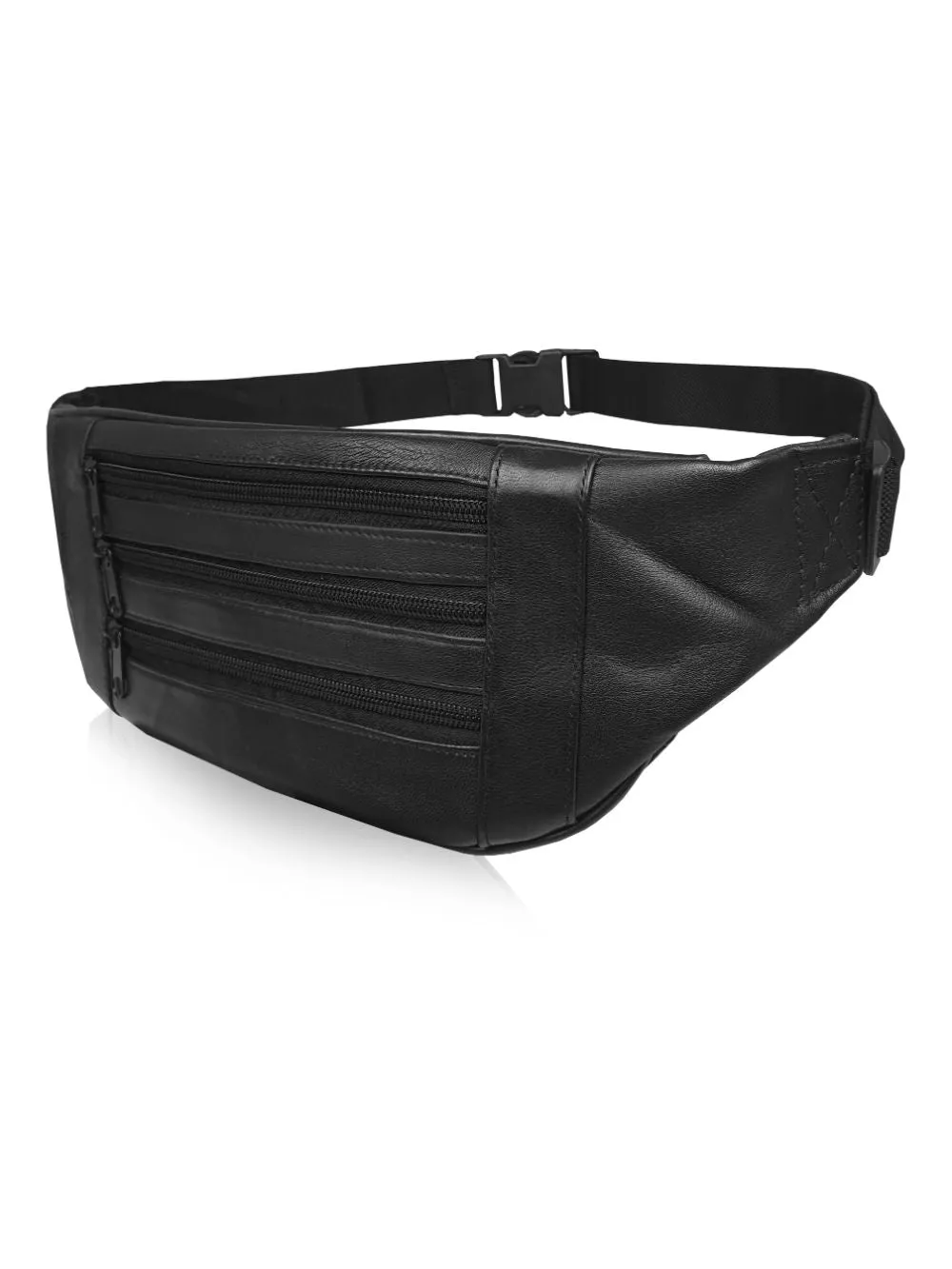 Slim Travel and Holiday Waist Pouch - Real Leather Money Belt Bum Bag