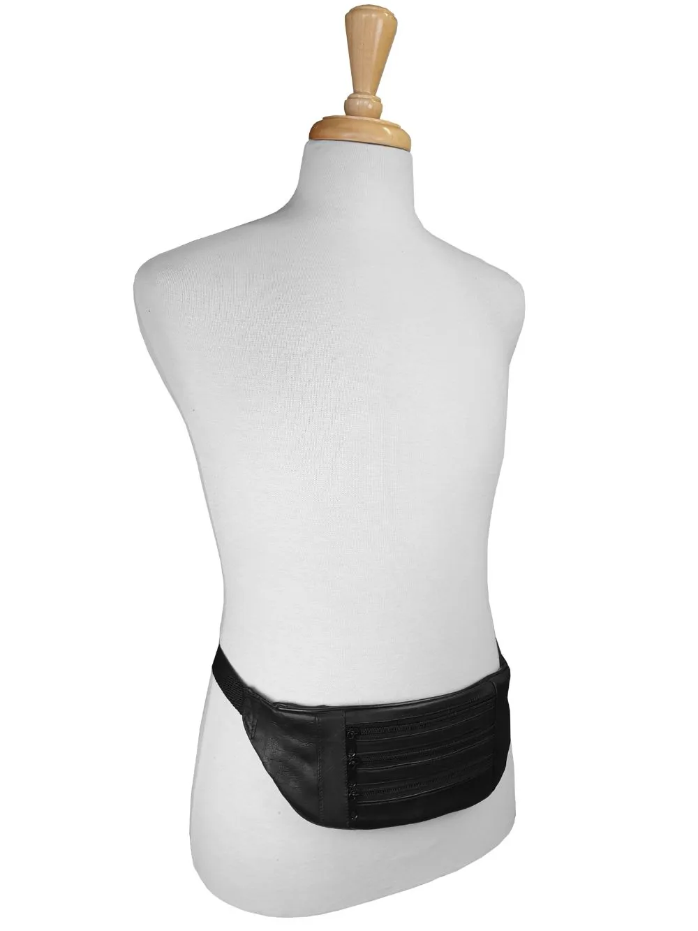 Slim Travel and Holiday Waist Pouch - Real Leather Money Belt Bum Bag