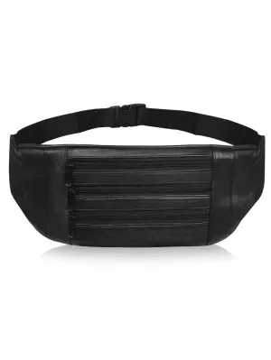 Slim Travel and Holiday Waist Pouch - Real Leather Money Belt Bum Bag