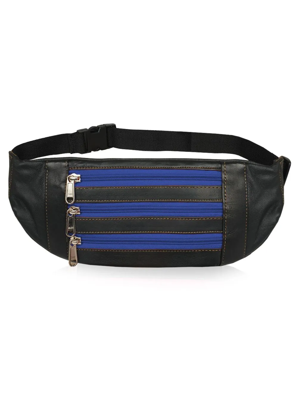 Slim Travel and Holiday Waist Pouch - Real Leather Money Belt Bum Bag