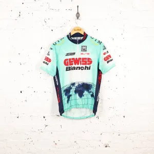 SMS Santini GeWiss Bianchi Cycling Top Jersey - Green - XXL