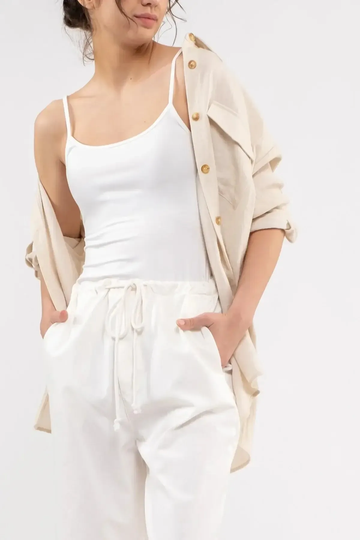 SOLID SPAGHETTI STRAP TANK TOP