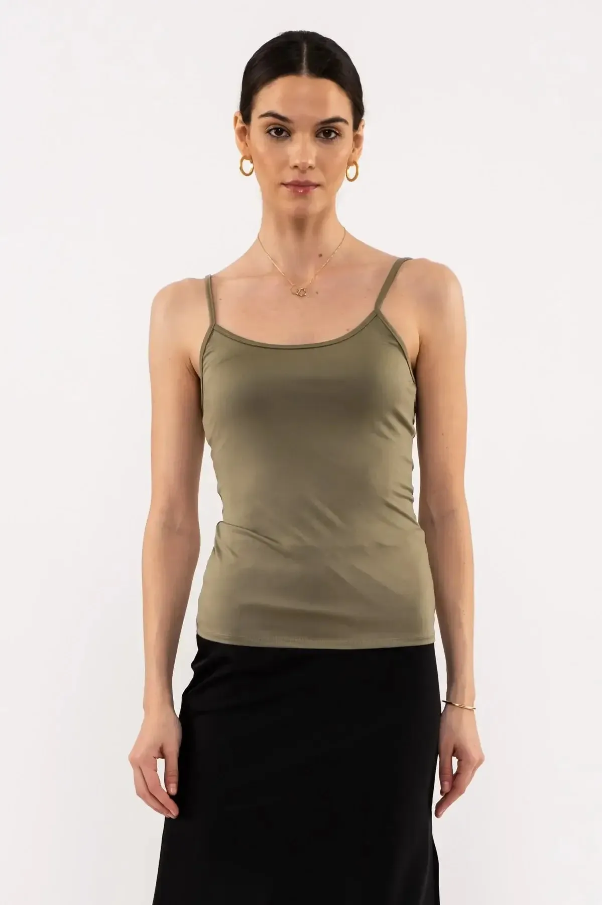SOLID SPAGHETTI STRAP TANK TOP