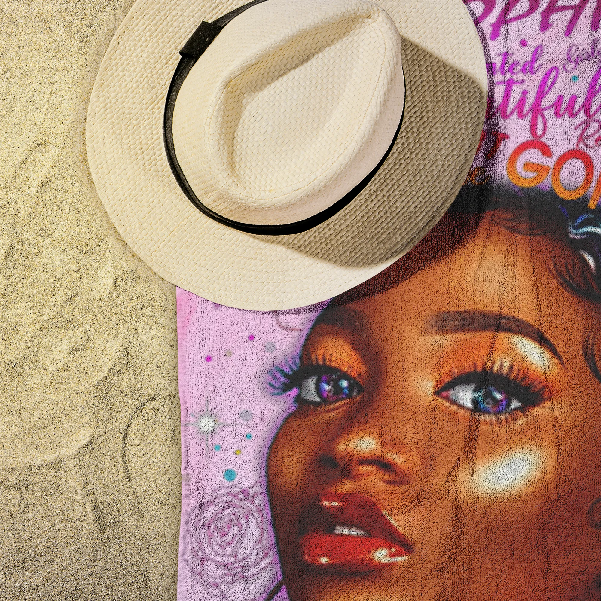 Sophisticated Beach Towel | Afro Girl Towel | Salt Life | Beach Gifts | Gifts for Her | Travel