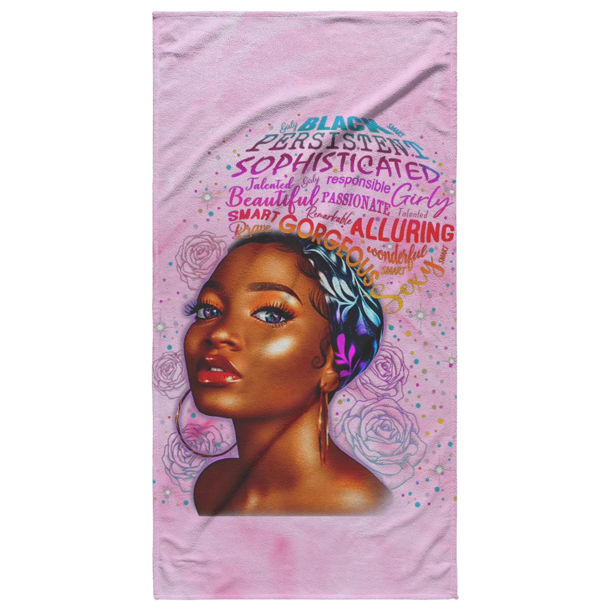 Sophisticated Beach Towel | Afro Girl Towel | Salt Life | Beach Gifts | Gifts for Her | Travel