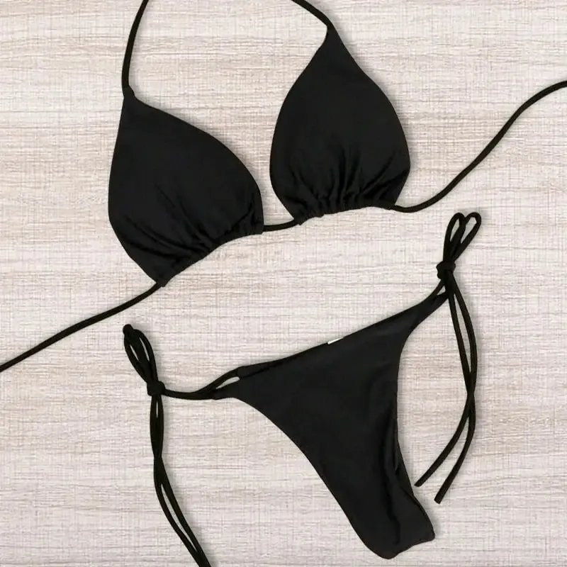 Split Strap Adjustable Bikini Set