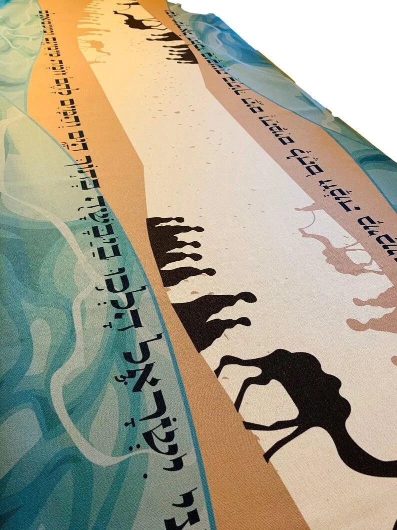 Splitting of the Sea Exodus Tablecloth for Passover
