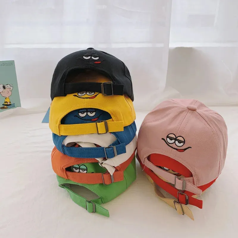 Spring Summer Kids Baseball Cap with M Letter Embroidery - Sun Hat for Boys and Girls