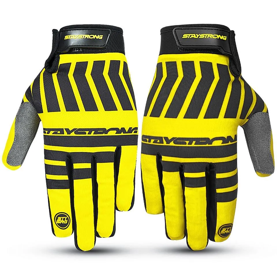 Stay Strong Chev Stripe Youth Gloves - Yellow