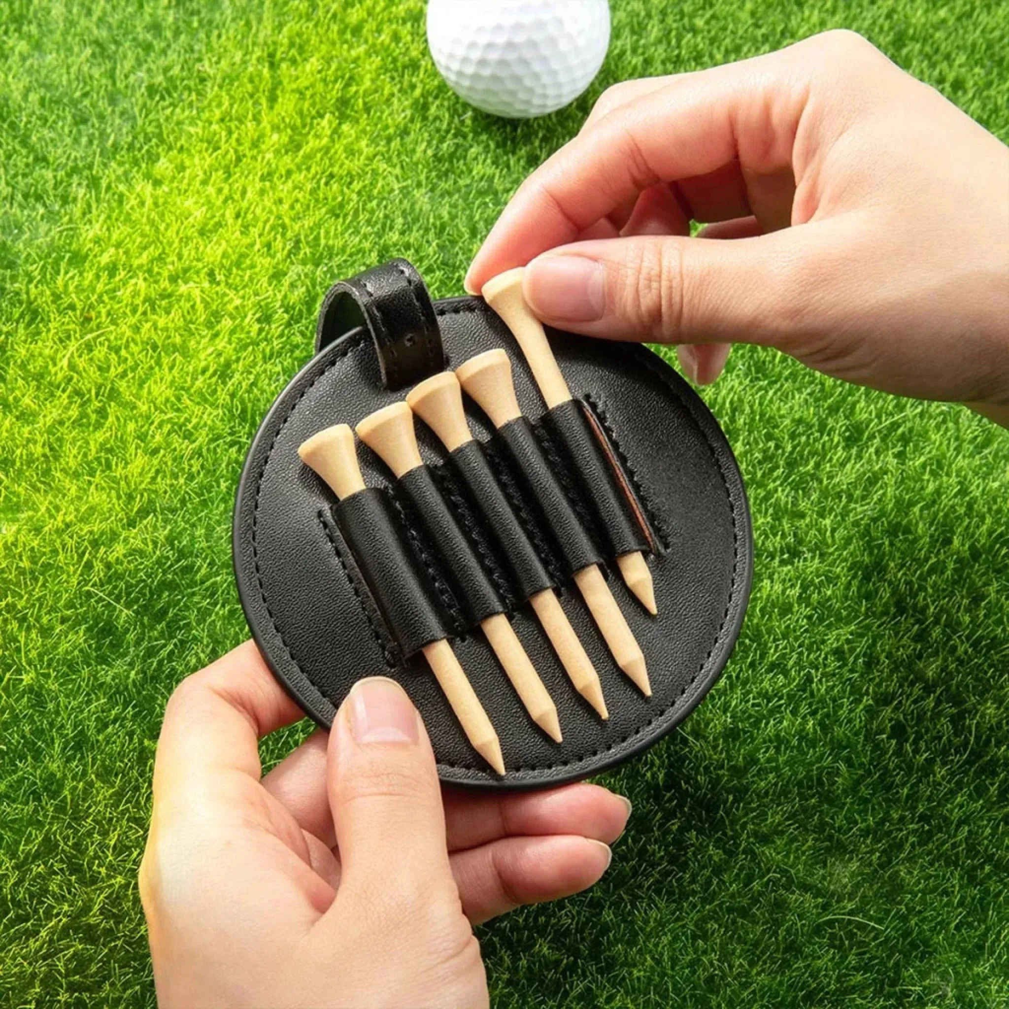 Still Swinging, Still Winning - US Patriotic Pride Leather Golf Bag Tag