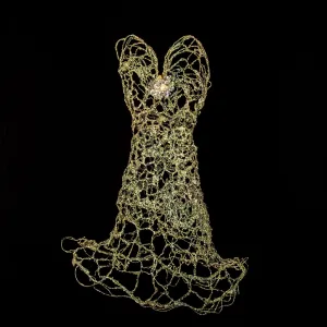 Strapless Sweetheart Style Green Gold Dress Sculpture ~ Hyacinth Aurum (Gold Hyacinth)